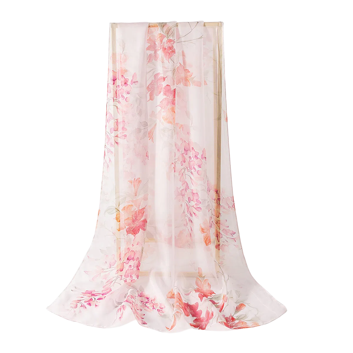 一米画纱 田园花卉轻盈飘逸中式浪漫雪纺真丝沙巾丝滑细腻披肩 桑蚕丝 丝巾 女款