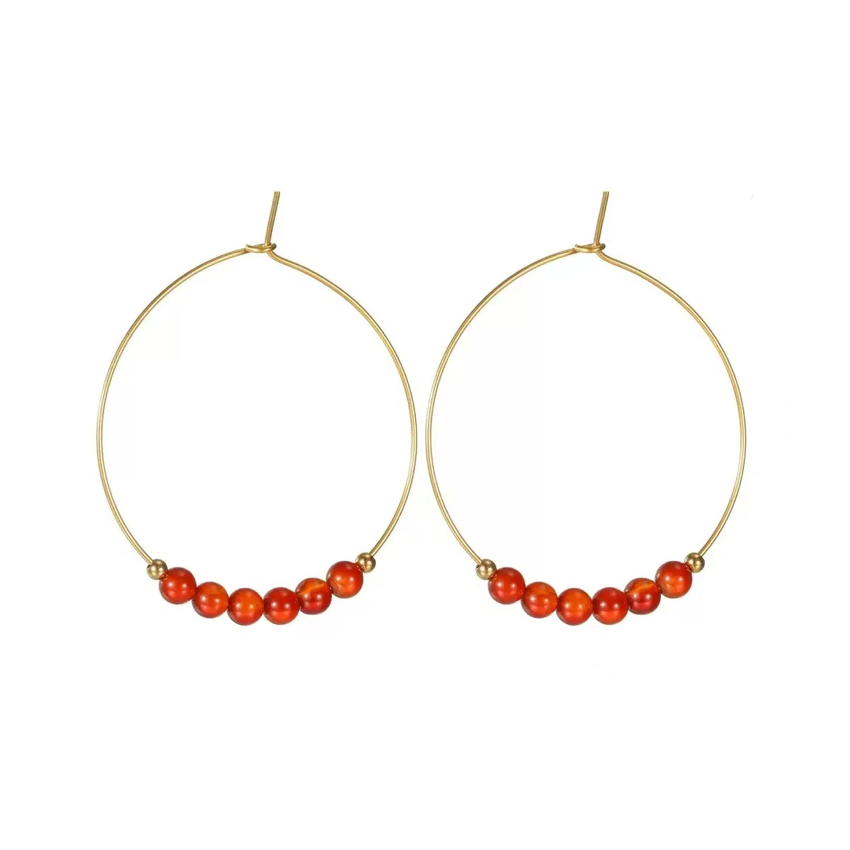 尚先生 小众设计感串珠高级感复古彩色百搭 黄铜 耳环 女款