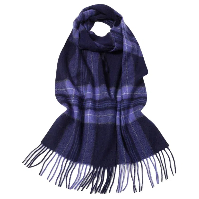 红豆 格子条纹英伦风保暖 山羊绒 绒线围巾 男女同款情侣款