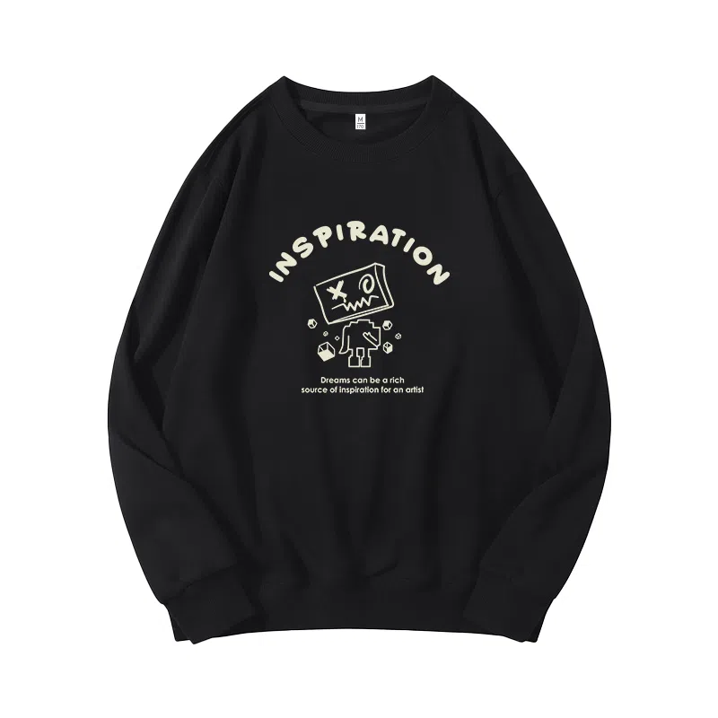 莫代尔 秋冬个性慵懒舒适嘻哈风长袖多色可选设计感百搭时尚落肩卫衣打底衣 男女同款