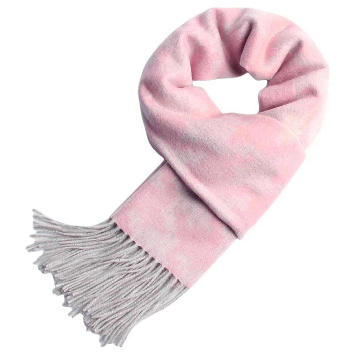 红豆 品牌撞色柔软时尚保暖 山羊绒 围巾 男女同款情侣款