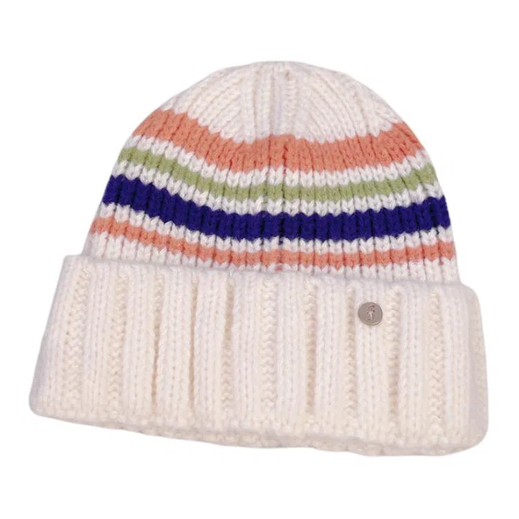 山一丸 针织保暖小众拼色 聚酯纤维 绒线帽 女款