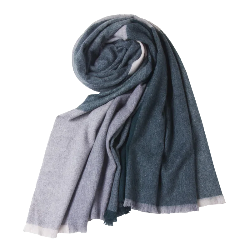 红豆 格子条纹保暖百搭 山羊绒 绒线围巾 男女同款情侣款