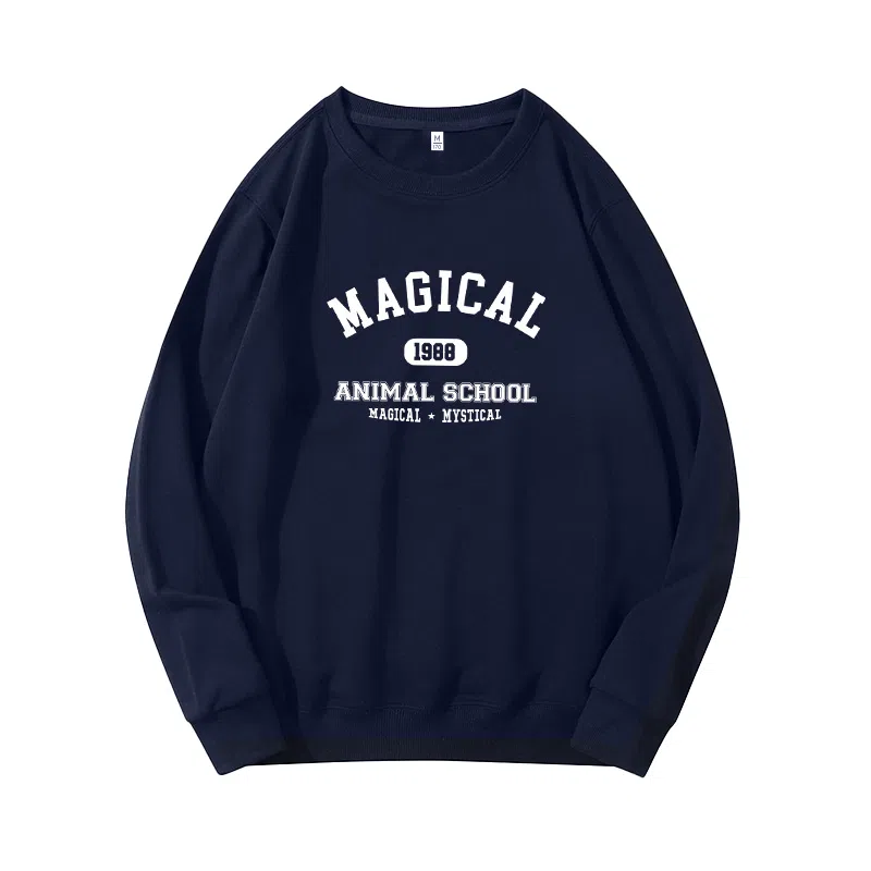 莫代尔 秋冬个性慵懒简约舒适时尚百搭多色可选设计感嘻哈街头风落肩卫衣打底衣 男女同款