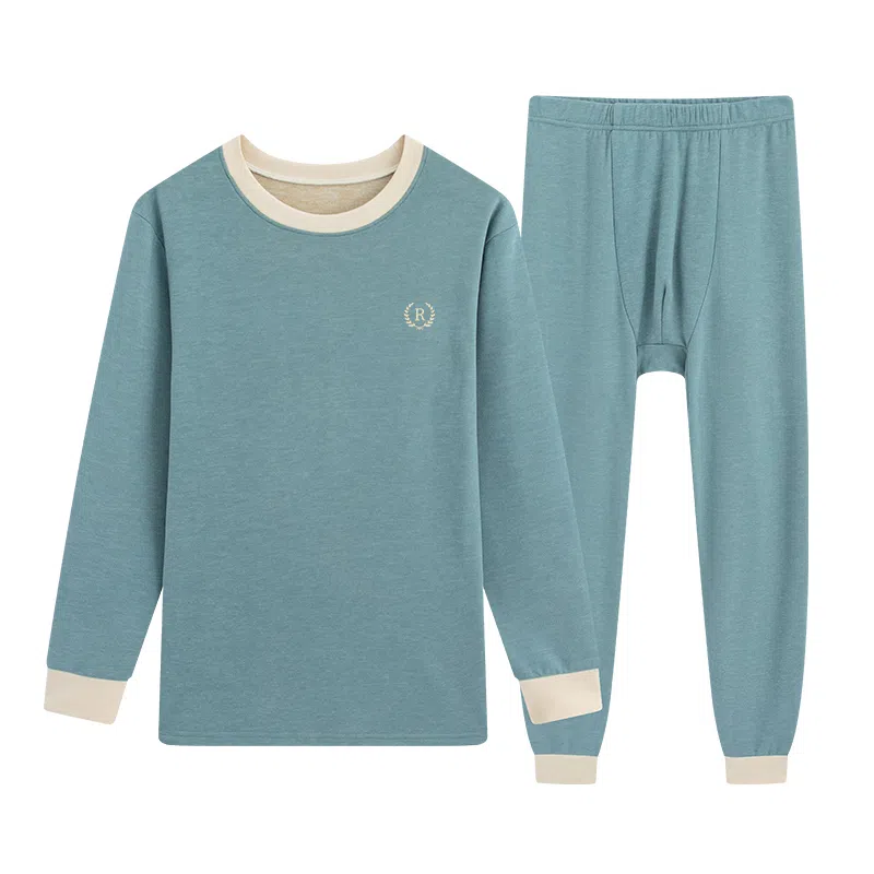 贴身领域 羊绒蚕丝青少年德绒内衣初高中学生加厚秋衣秋裤保暖套装 男款