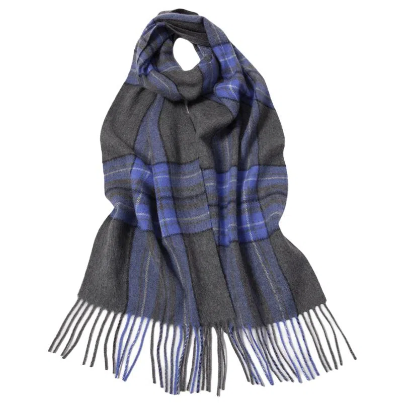 红豆 格子条纹英伦风保暖 山羊绒 绒线围巾 男女同款情侣款