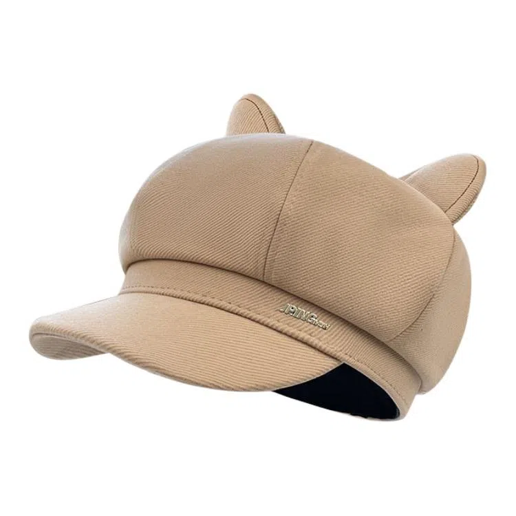 山一丸 显脸小复古英伦风可爱耳朵画家帽 涤纶 贝雷帽 女款