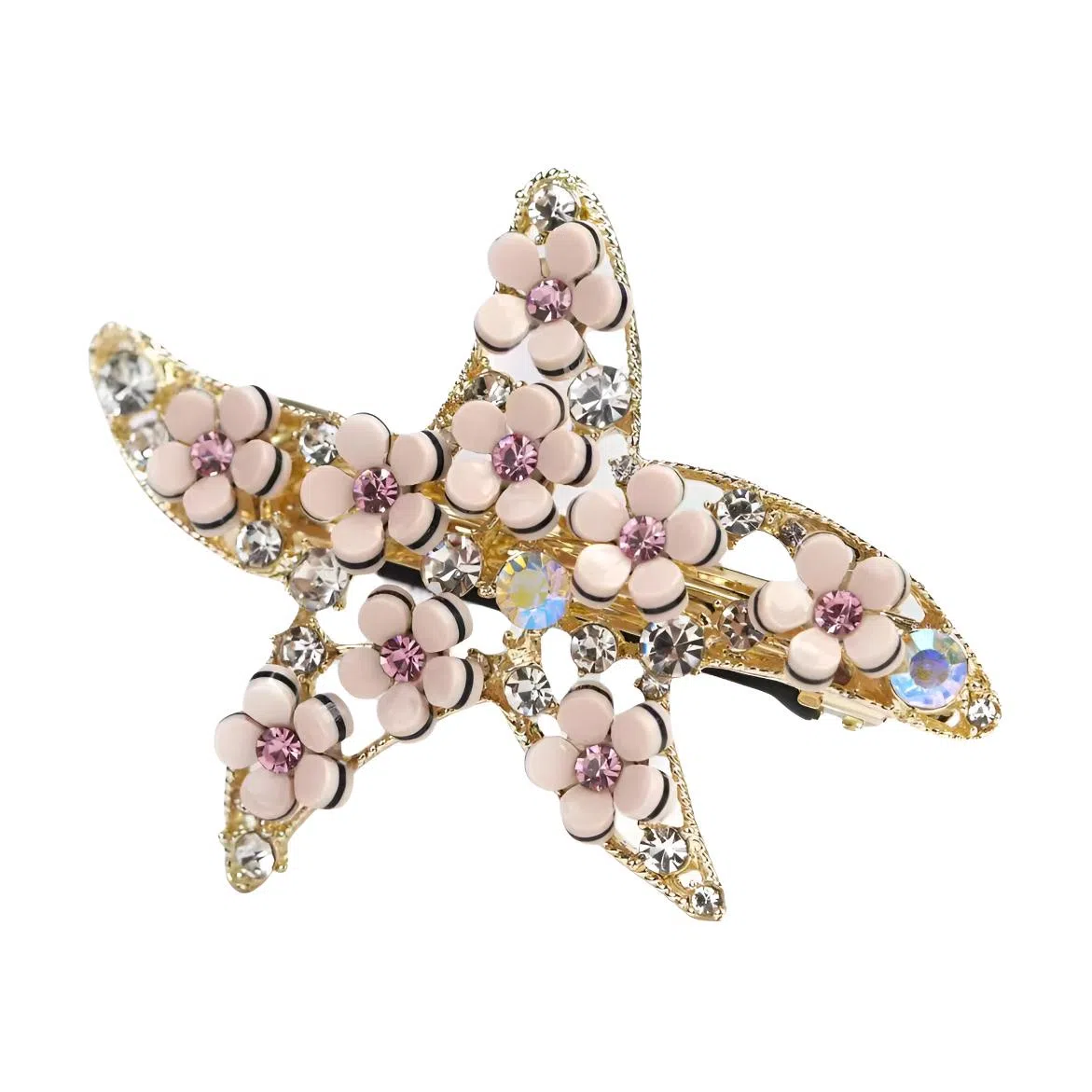 彤彤兔 海星弹簧夹发饰个性风时尚山茶花半扎发后脑勺横夹发饰 锌合金 发夹 女款