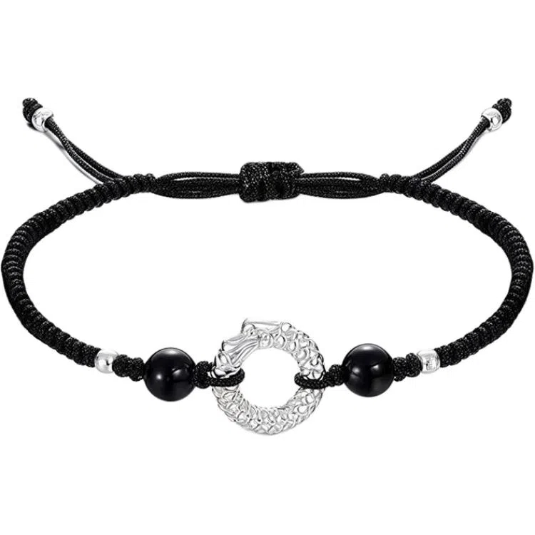 【S990纯银 好运平安】 七七银饰 龙凤呈祥 新中式古风典雅高级感 日常百搭简约 轻奢时尚小众国风转运珠  足银 手绳 男女同款情侣款