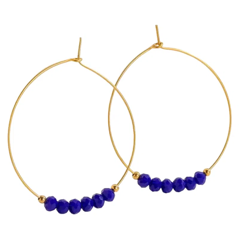 尚先生 小众设计感串珠高级感复古彩色百搭 黄铜 耳环 女款