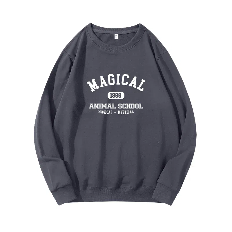 莫代尔 秋冬个性慵懒简约舒适时尚百搭多色可选设计感嘻哈街头风落肩卫衣打底衣 男女同款