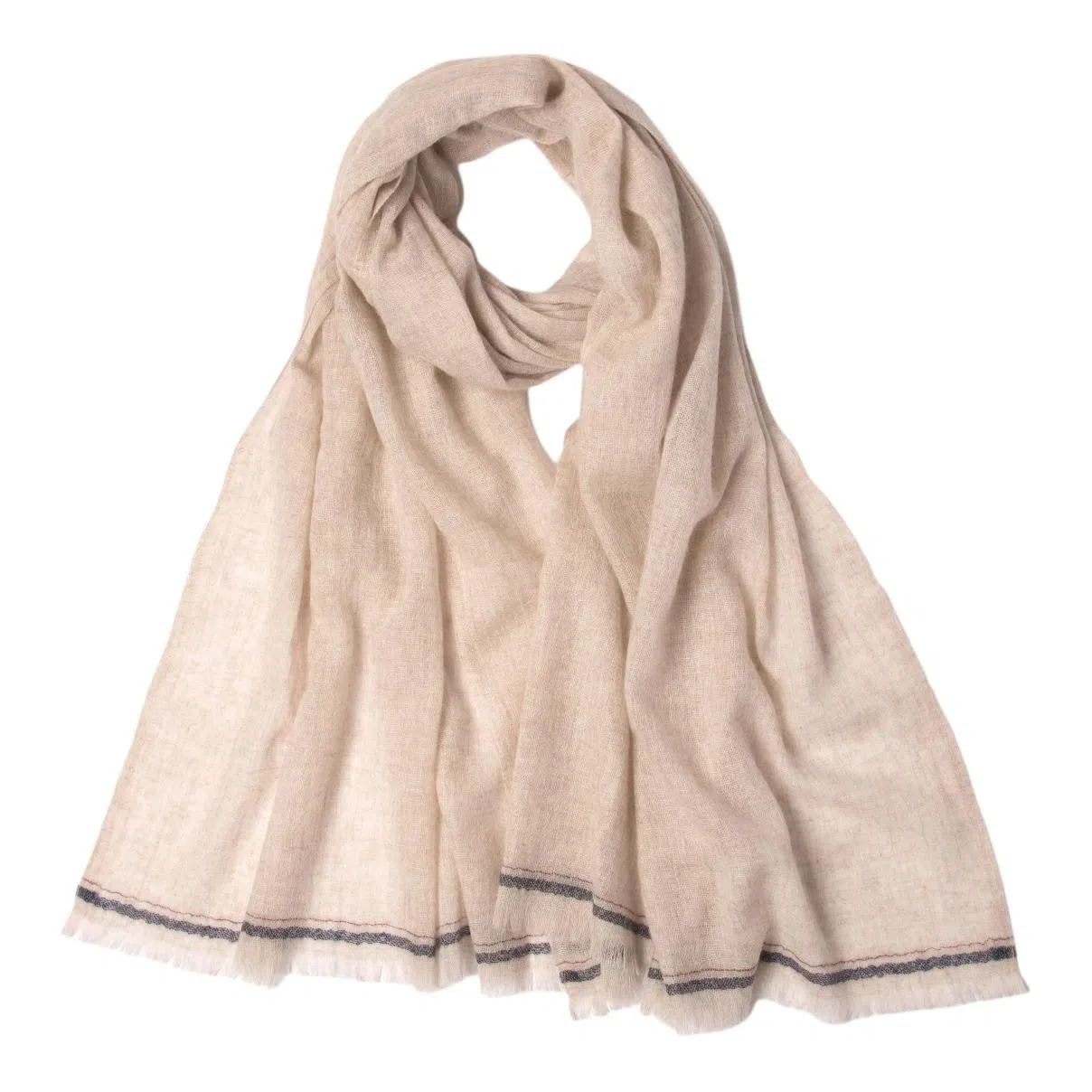 红豆 纯色柔软轻盈保暖 山羊绒 绒线围巾 男女同款情侣款