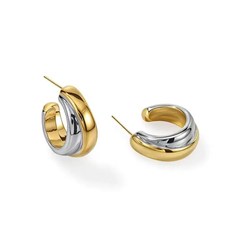 尚先生 设计感小众独特高级轻奢圆圈耳圈 合金 耳钉 女款