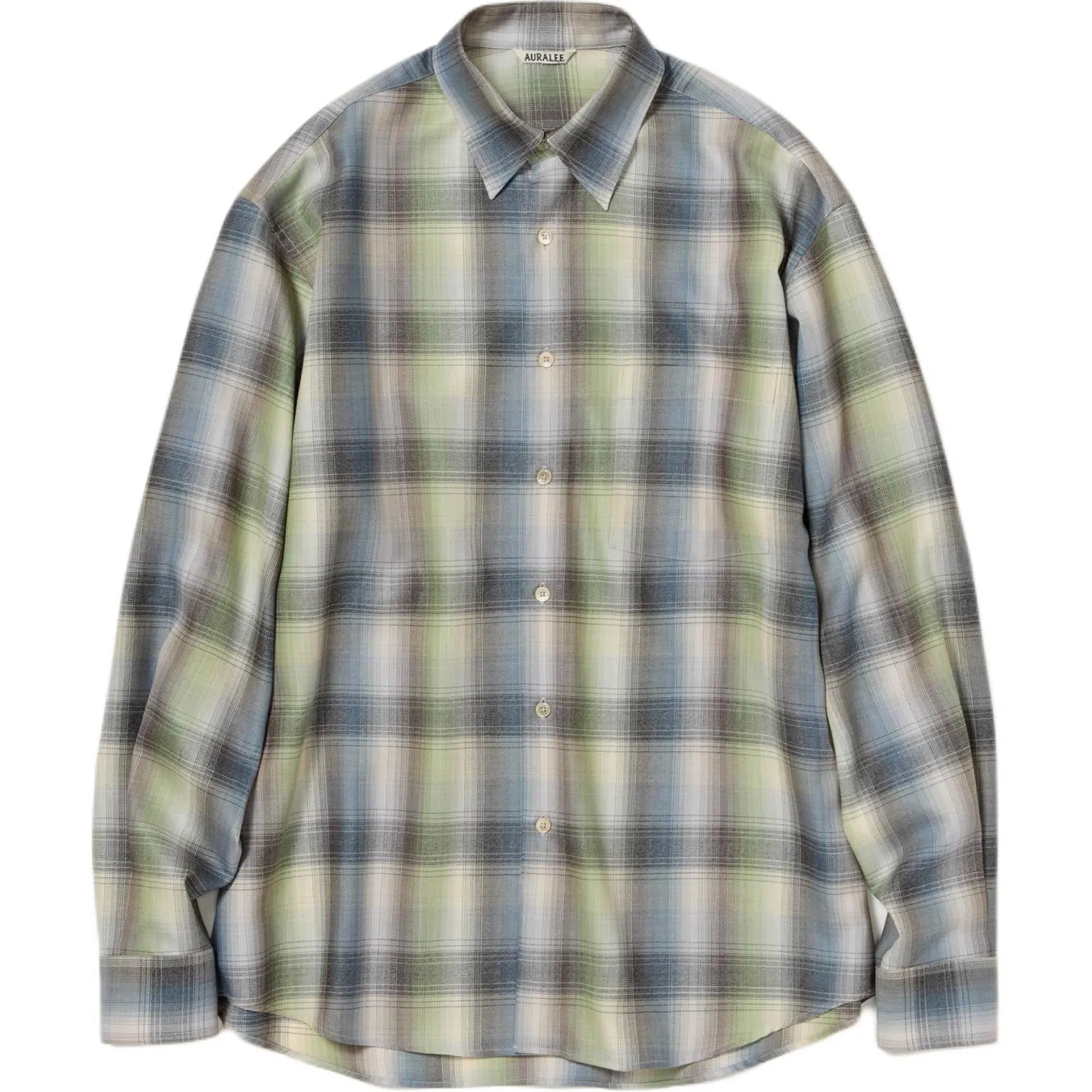 Auralee FW25 SUPER LIGHT WOOL CHECK SHIRT