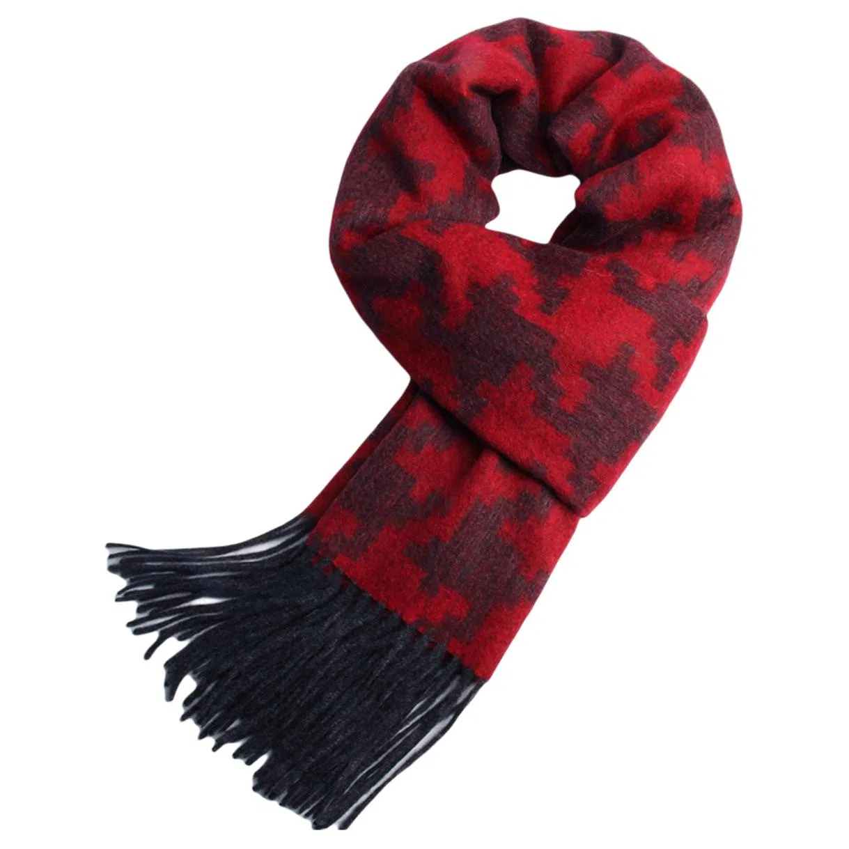 红豆 品牌撞色柔软时尚保暖 山羊绒 围巾 男女同款情侣款