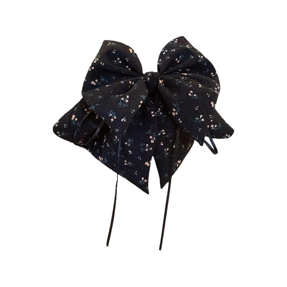 彤彤兔 韩系碎花蝴蝶结飘带抓夹气质百搭复古温柔后脑勺盘发半扎发发饰#好运 布艺 树脂 发夹 女款