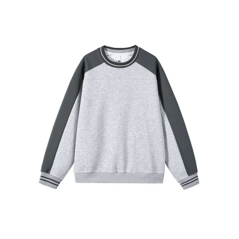 【dme】 美式复古拼接撞色上衣服秋季潮牌百搭宽松休闲套头圆领卫衣 男女同款