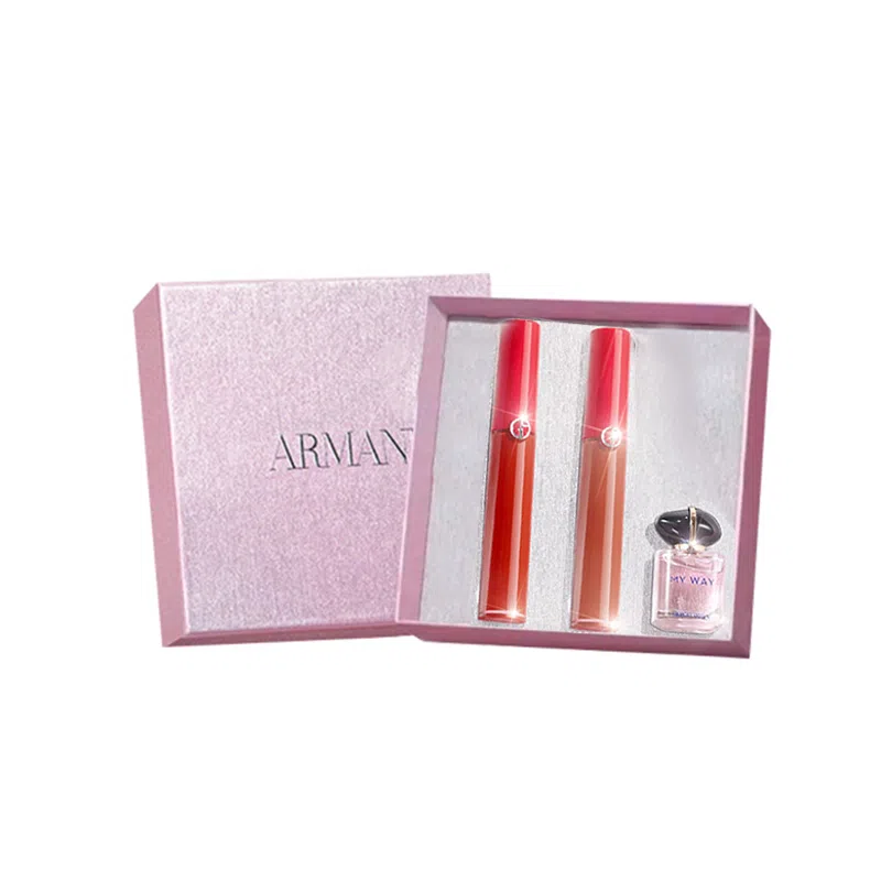 阿玛尼 经典双支口红礼盒彩妆套装 润泽