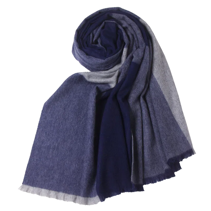 红豆 格子条纹保暖百搭 山羊绒 绒线围巾 男女同款情侣款