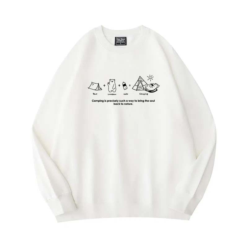 莫代尔 秋冬个性慵懒舒适百搭时尚圆领设计感嘻哈潮流街头风长袖卫衣打底衣 男女同款