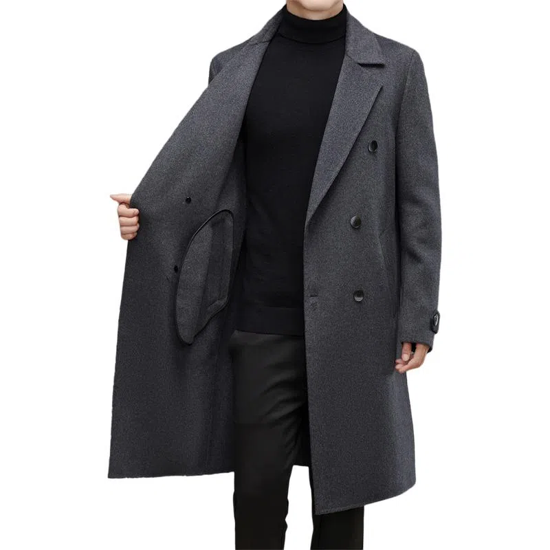 【dme】 秋冬高级感毛呢大衣男羊毛中长款外套过膝妮子呢子非双面羊绒男装 男款