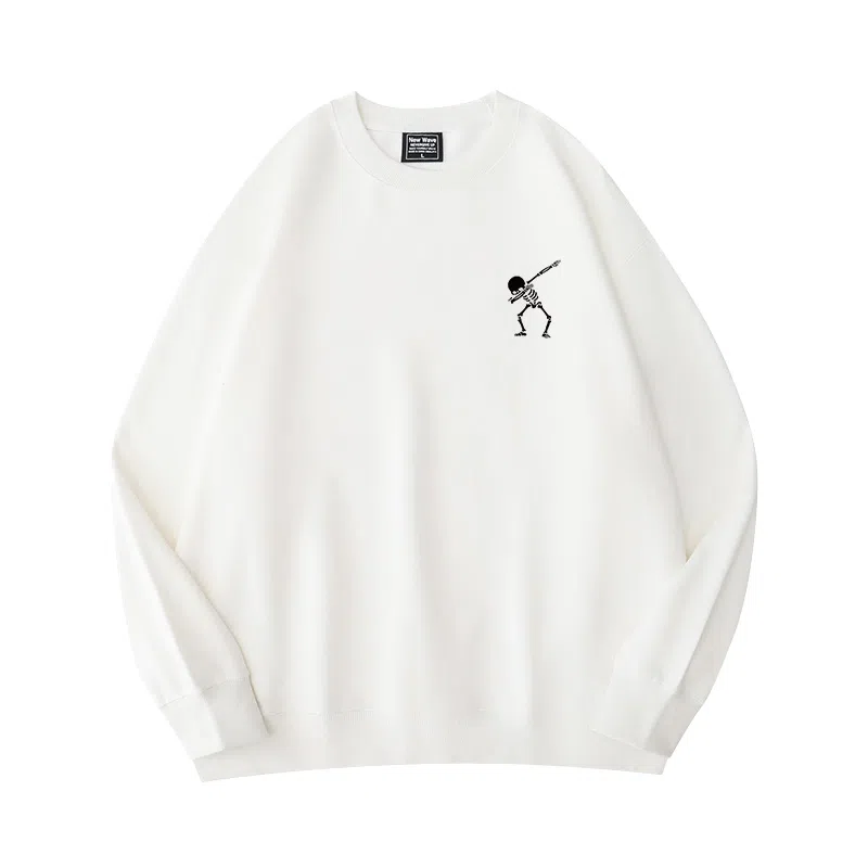 莫代尔 秋冬个性慵懒舒适百搭时尚圆领嘻哈潮流风多色可选长袖设计感卫衣打底衣 男女同款