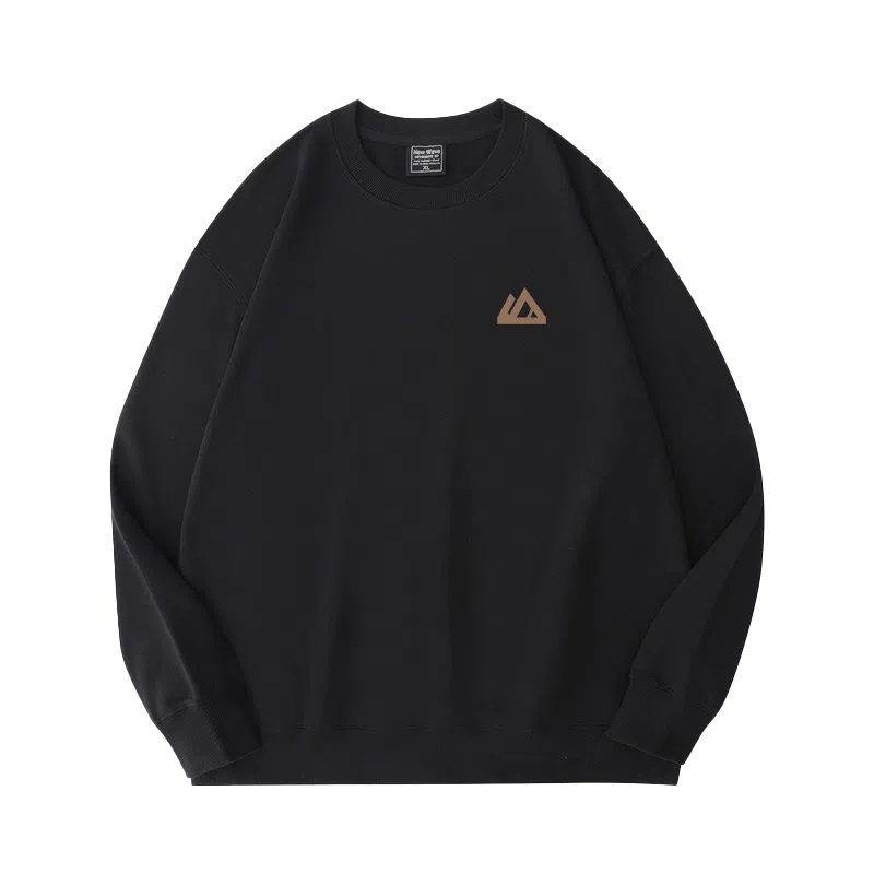 莫代尔 秋冬个性慵懒舒适百搭时尚圆领设计感嘻哈潮流风长袖卫衣打底衣 男女同款