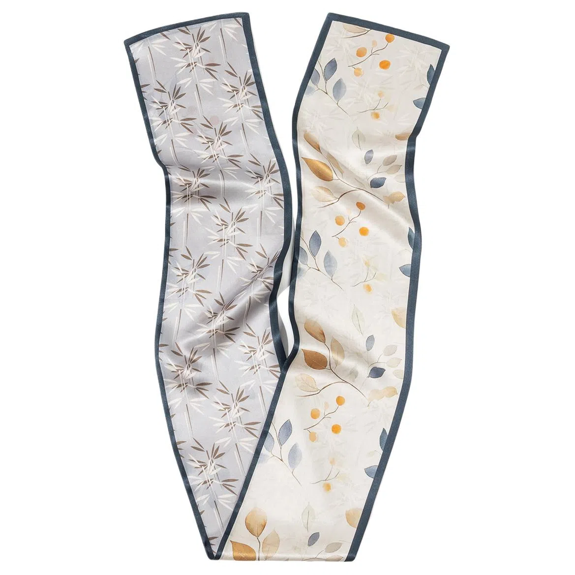 一米画纱 时尚百搭真丝双层喷绘飘带优雅气质长条领巾轻盈装饰 桑蚕丝 丝巾 女款