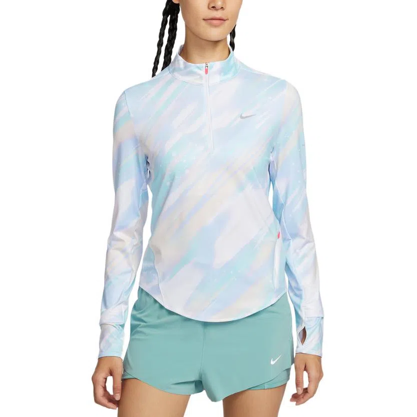 Nike AS W NK SWIFT DF HZ TOP AOP logo T