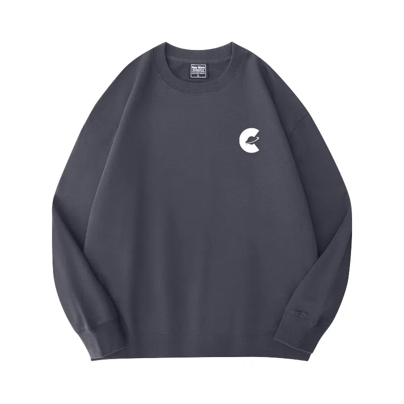 莫代尔 秋冬个性慵懒舒适时尚圆领嘻哈潮流风百搭长袖设计感卫衣打底衣 男女同款