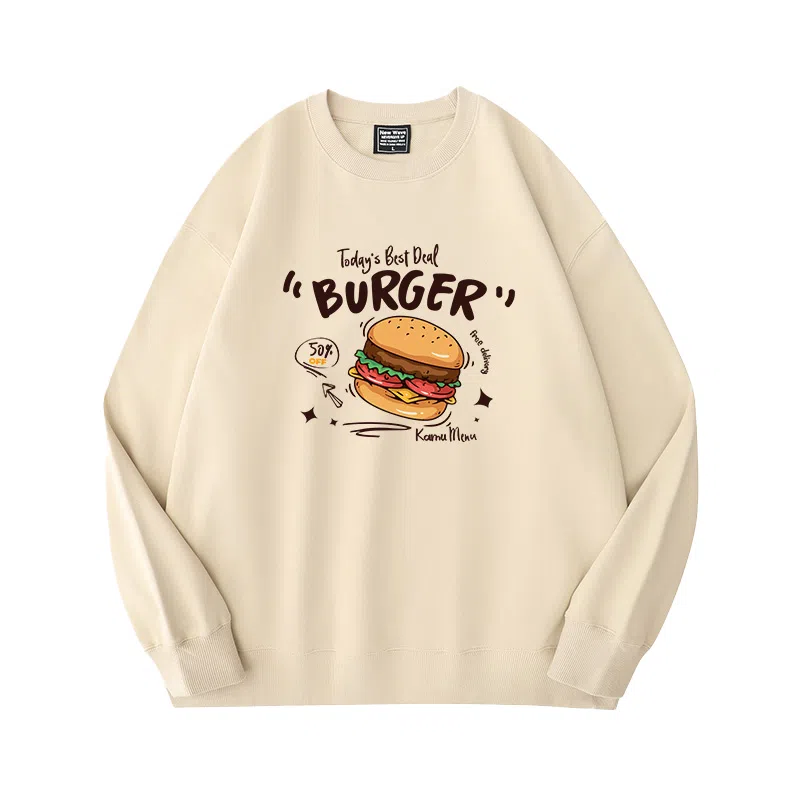 莫代尔 秋冬个性慵懒舒适百搭时尚圆领嘻哈潮流风长袖设计感多色可选卫衣打底衣 男女同款