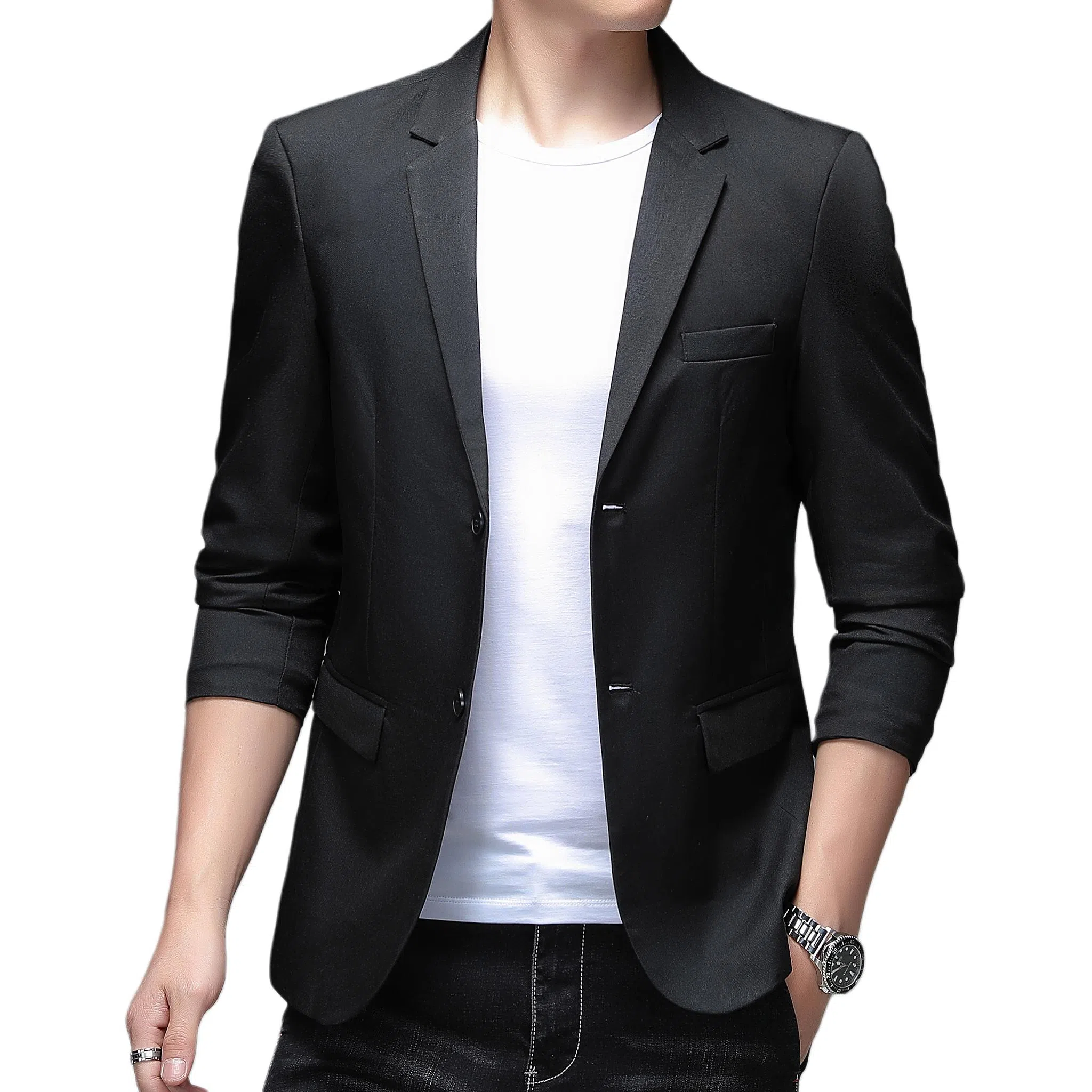 老爷车 男装春秋季商务奢华经典纯色低调百搭时尚外套西装 男款