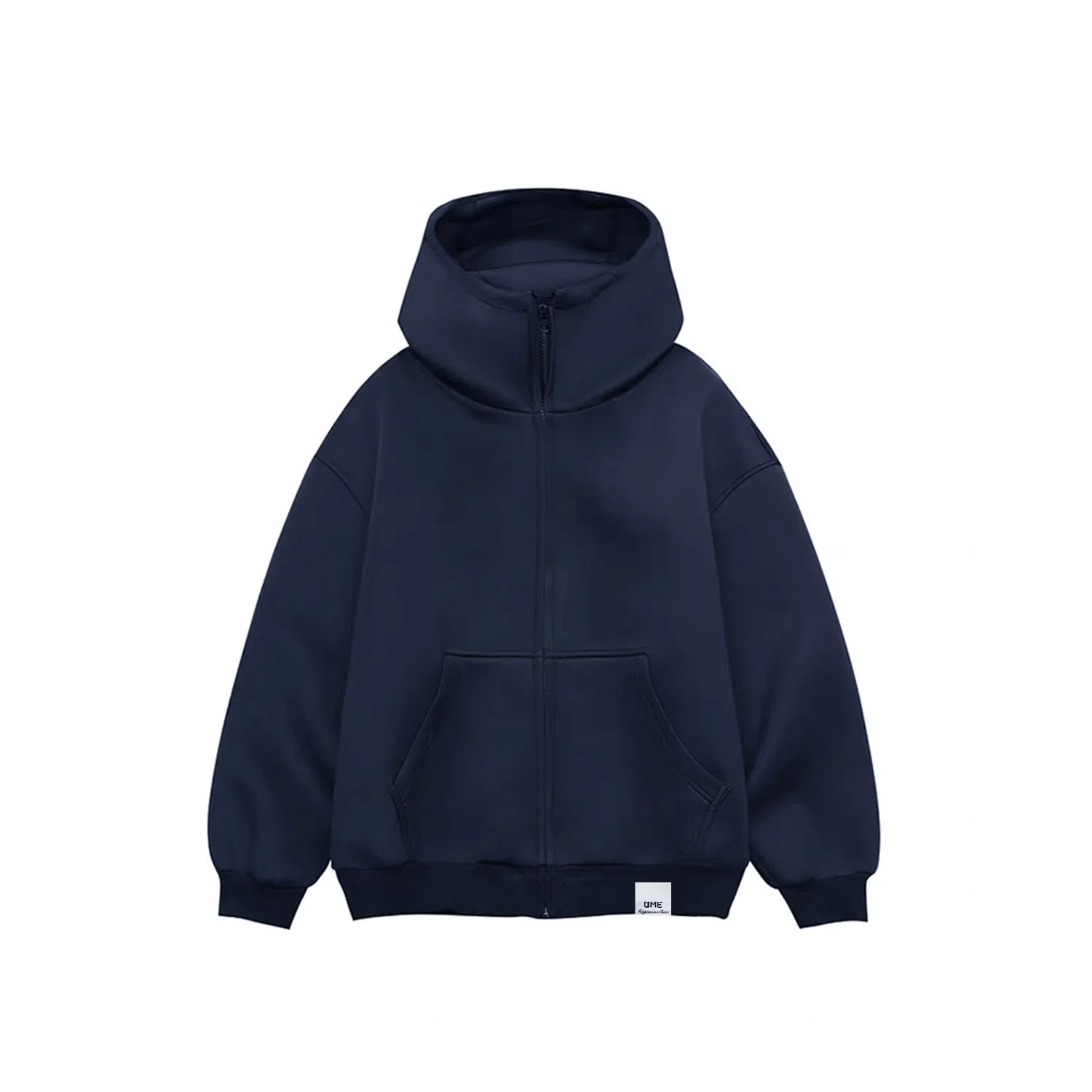 【dme】 美式高街重磅结构简约基础款连帽开衫上衣男秋款宽松情侣拉链休闲卫衣外套 男女同款