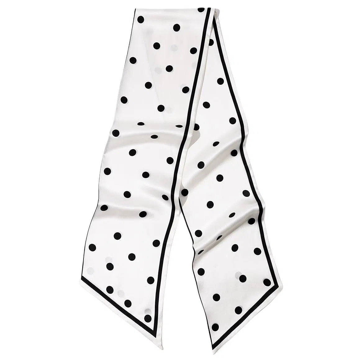 一米画纱 时尚百搭真丝双层喷绘飘带优雅气质长条领巾轻盈装饰 桑蚕丝 丝巾 女款