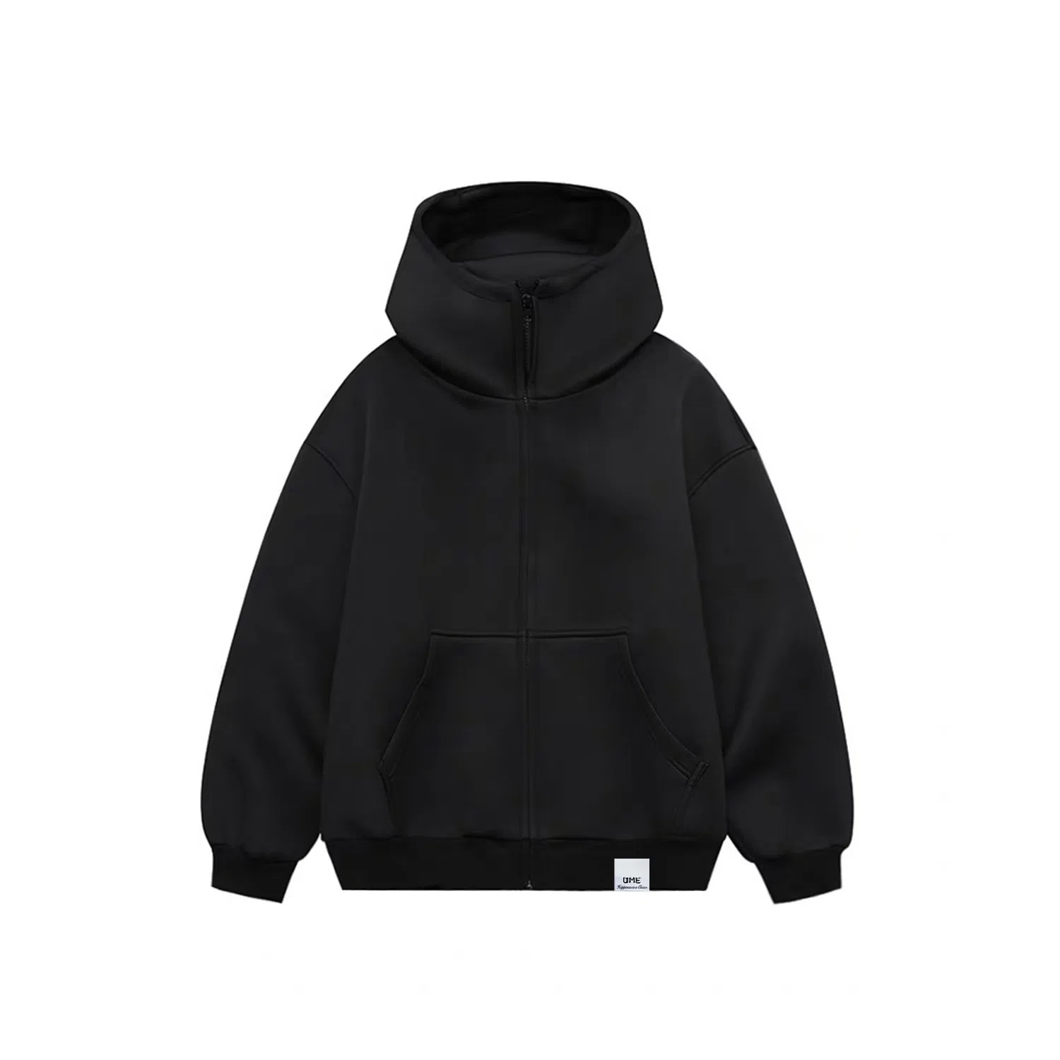 【dme】 美式高街重磅结构简约基础款连帽开衫上衣男秋款宽松情侣拉链休闲卫衣外套 男女同款