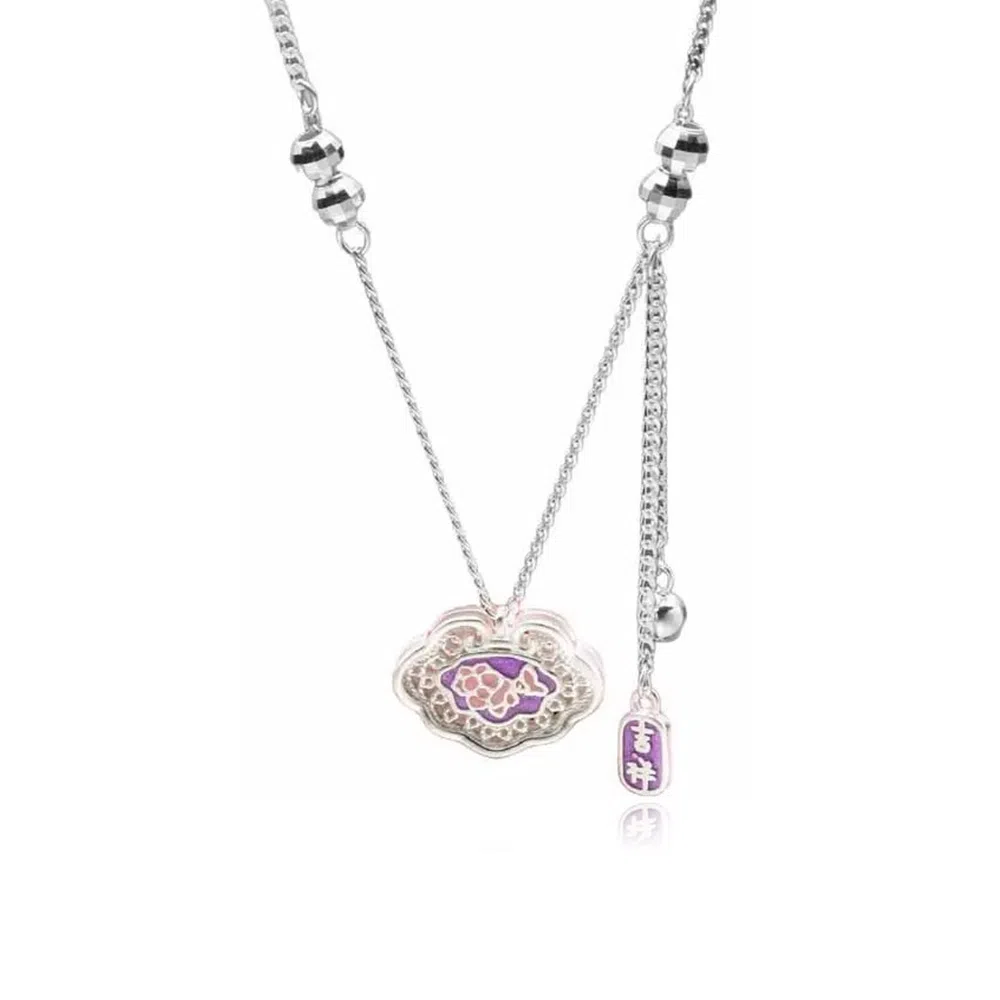 【S990足银 福气满满】 七七银饰 吉祥平安锁 吉祥富贵祥云锁 新中式平安转运 招财纳福 平安喜乐 精致高级感 小众轻奢#好运 纯银 项链 女款