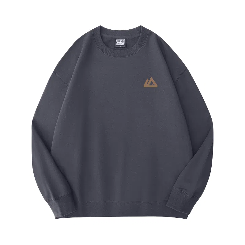 莫代尔 秋冬个性慵懒舒适百搭时尚圆领设计感嘻哈潮流风长袖卫衣打底衣 男女同款