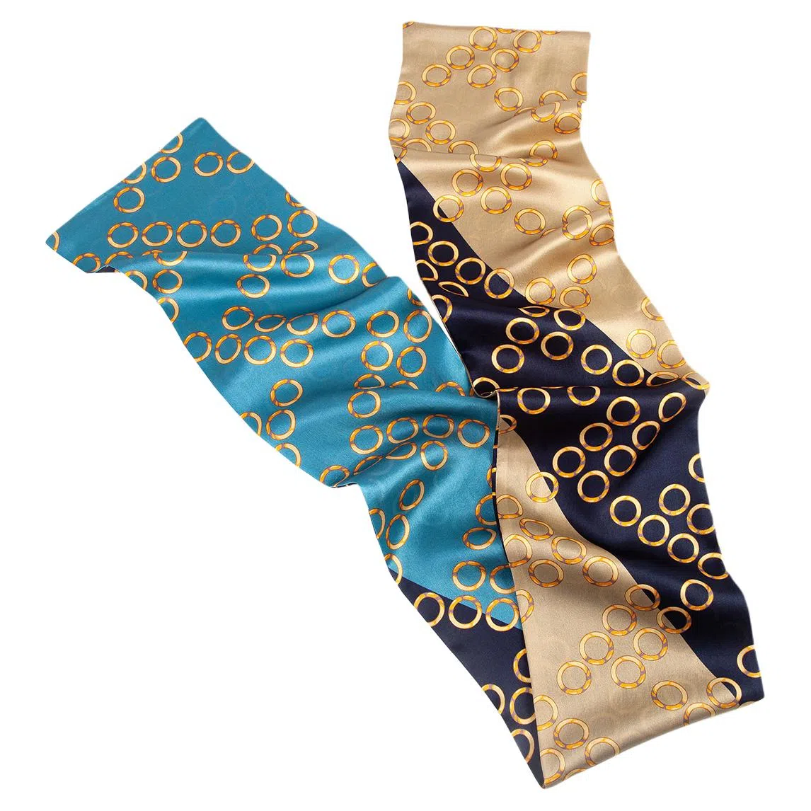 一米画纱 时尚百搭真丝双层喷绘飘带优雅气质长条领巾轻盈装饰 桑蚕丝 丝巾 女款