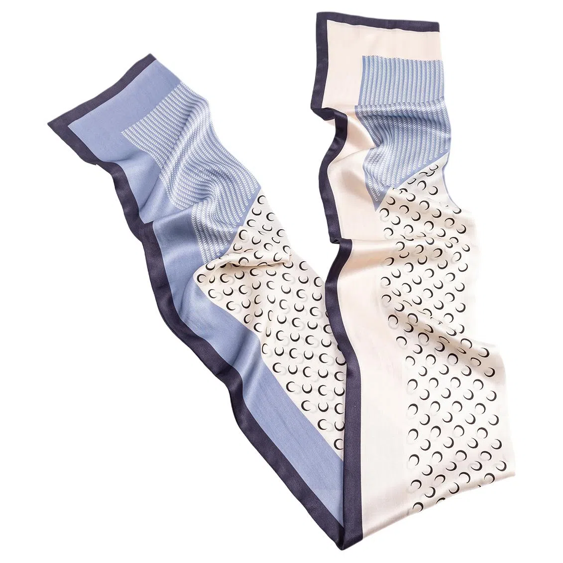 一米画纱 时尚百搭真丝双层喷绘飘带优雅气质长条领巾轻盈装饰 桑蚕丝 丝巾 女款