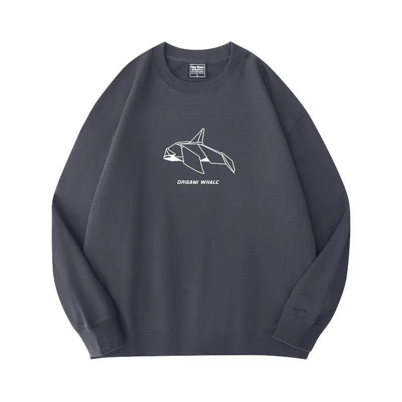 莫代尔 秋冬个性慵懒舒适百搭时尚多色可选圆领嘻哈潮流风长袖设计感卫衣打底衣 男女同款