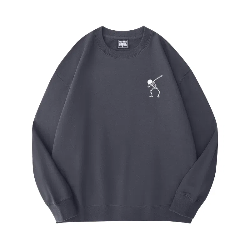 莫代尔 秋冬个性慵懒舒适百搭时尚圆领嘻哈潮流风多色可选长袖设计感卫衣打底衣 男女同款