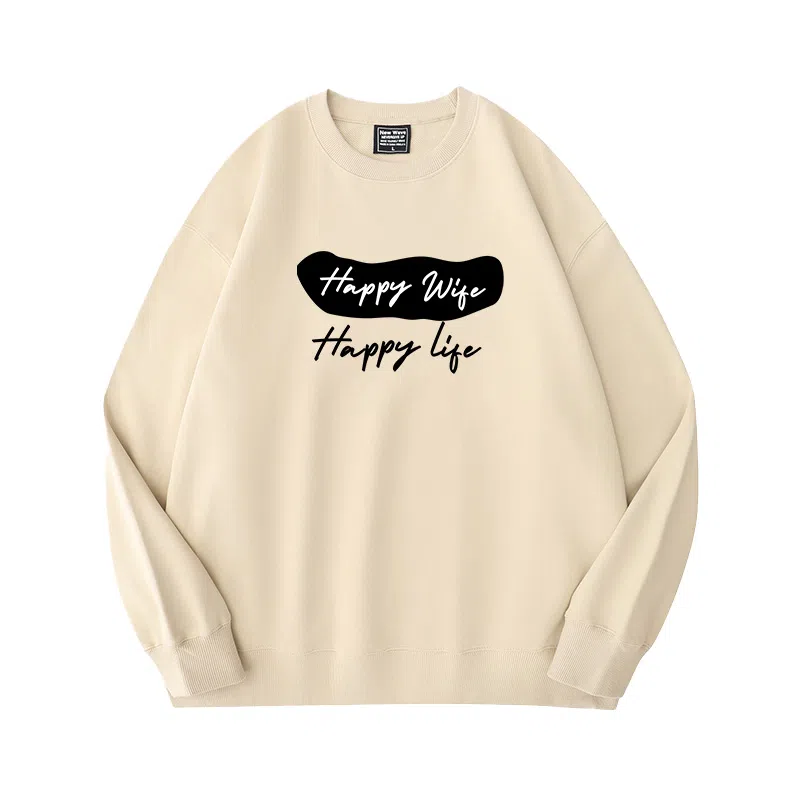 莫代尔 秋冬个性慵懒舒适百搭时尚嘻哈潮流街头风长袖圆领设计感卫衣打底衣 男女同款