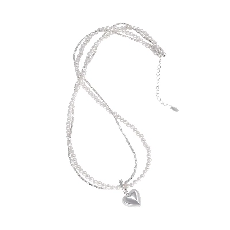 韵系 爱心碎银子 铜镀金 项链 女款