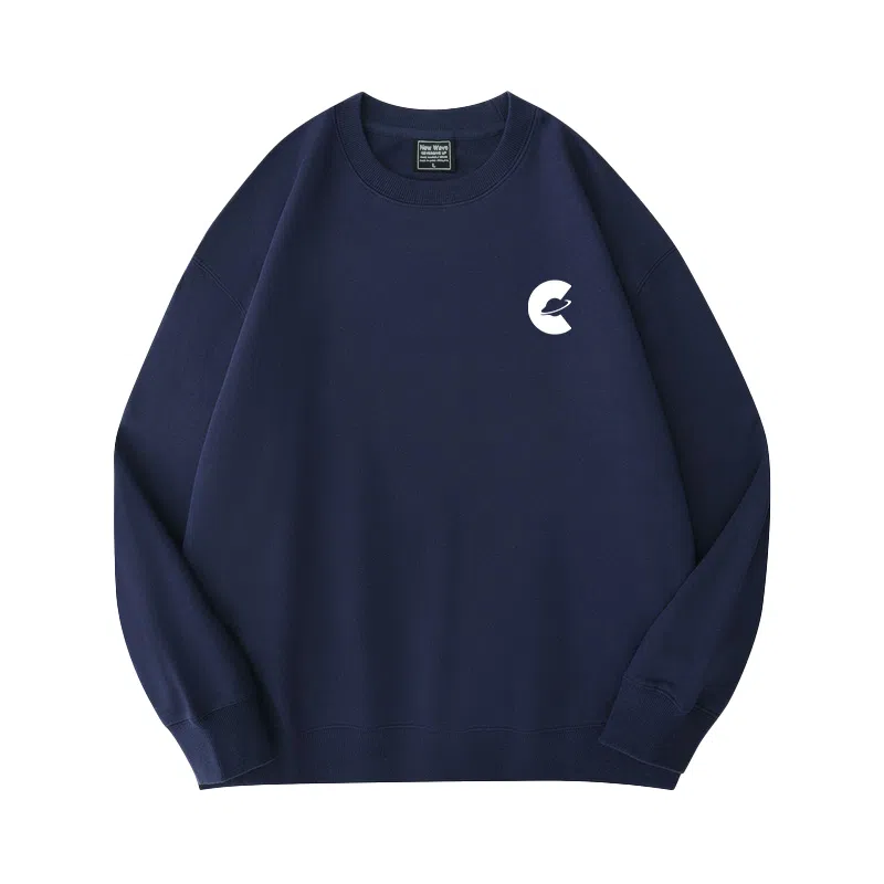 莫代尔 秋冬个性慵懒舒适时尚圆领嘻哈潮流风百搭长袖设计感卫衣打底衣 男女同款