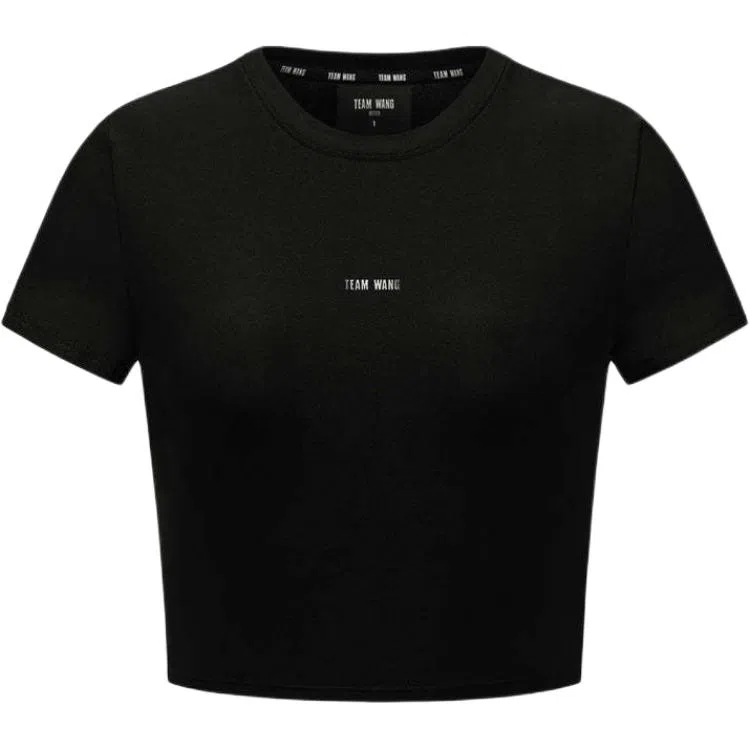 TEAM WANG Letter Print Crew Neck Tee