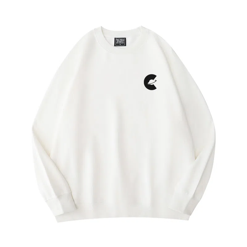 莫代尔 秋冬个性慵懒舒适时尚圆领嘻哈潮流风百搭长袖设计感卫衣打底衣 男女同款