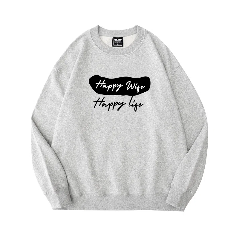 莫代尔 秋冬个性慵懒舒适百搭时尚嘻哈潮流街头风长袖圆领设计感卫衣打底衣 男女同款