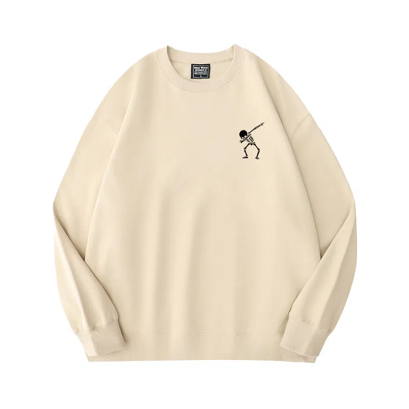 莫代尔 秋冬个性慵懒舒适百搭时尚圆领嘻哈潮流风多色可选长袖设计感卫衣打底衣 男女同款