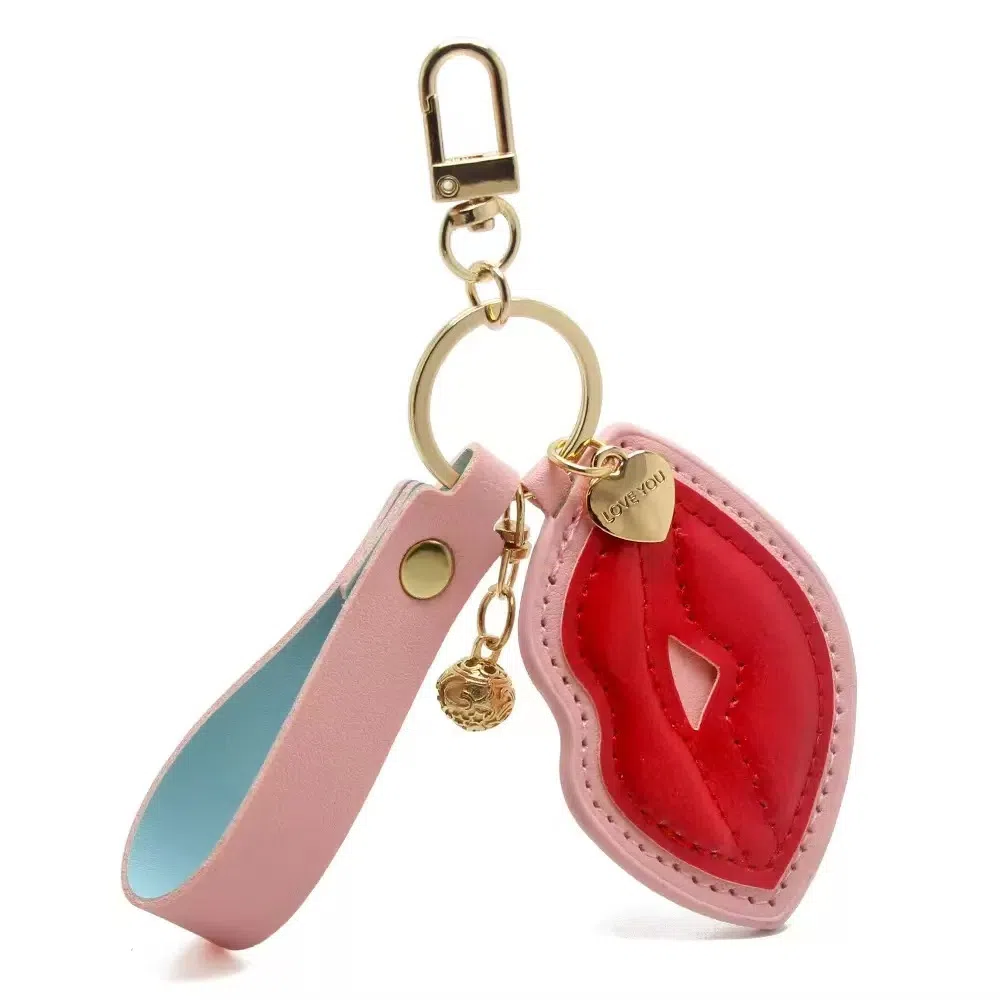 尚先生 时尚创意嘴唇包包配饰个性钥匙扣手机挂饰 皮革 挂件 男女同款情侣款