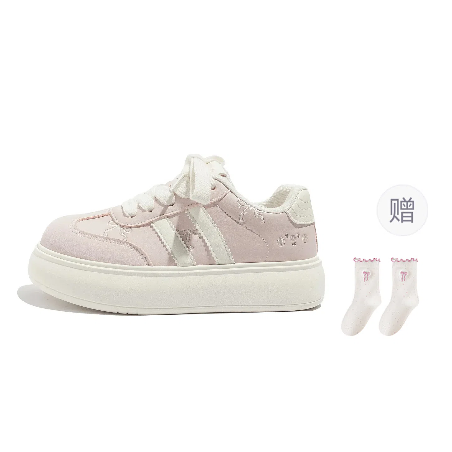 乐乐鱼 早秋学生配裙子百搭厚底运动通勤 增高 低帮 板鞋 女